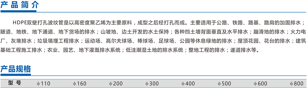 HDPE雙壁打孔波紋管